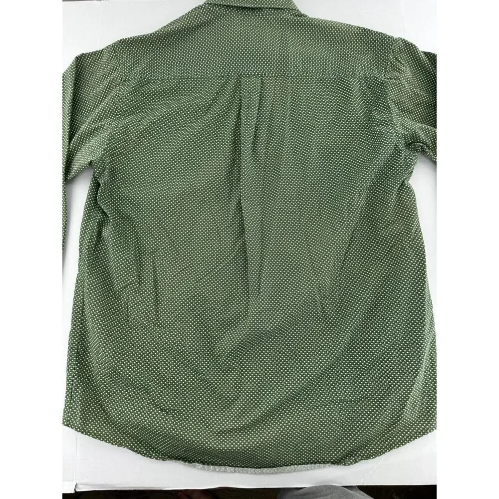 Cinch Button Up Shirt Size L Star Print Green Western Rodeo Dress Cowboy Cotton - Picture 6 of 16